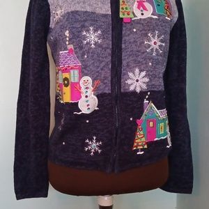 Women Tiara International Christmas Collection, Large, multi-color Sweater